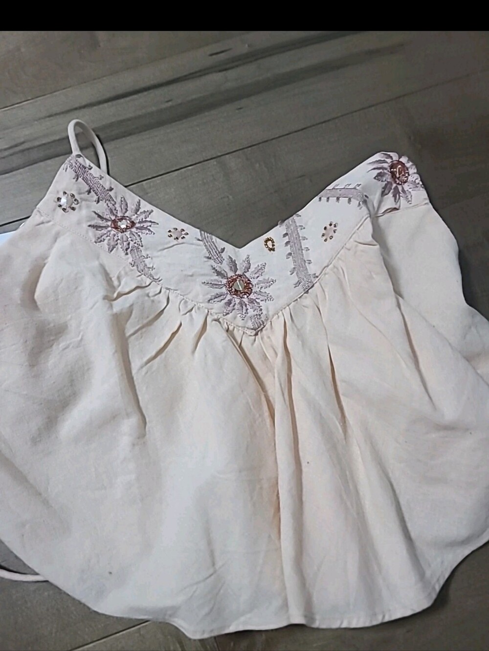 Free People Crystal Cove embroidered tie back tank top XS - Picture 6 of 7